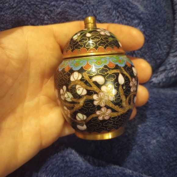 🌠 Vintage Cloisonne Jar, Small, EUC - Picture 2 of 7